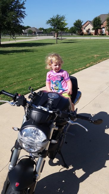 My daughter on the bike!